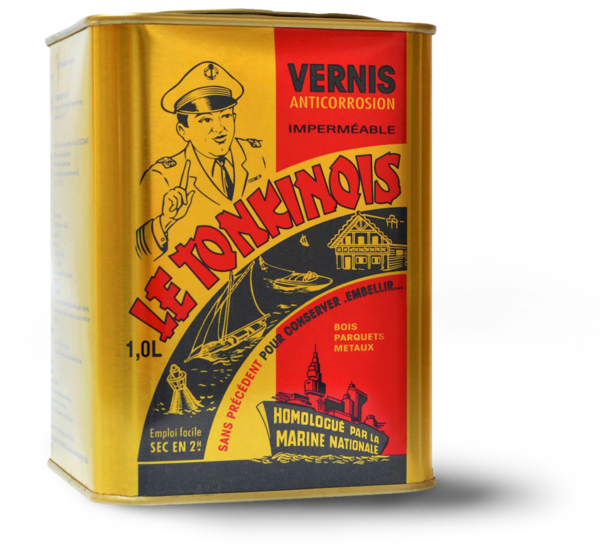 Le Tonkinois Leinöllack in 1-Liter-Metalldose – traditioneller Lack aus gekochtem Lein- und Tungöl, hergestellt von Hermann Sachse GmbH.