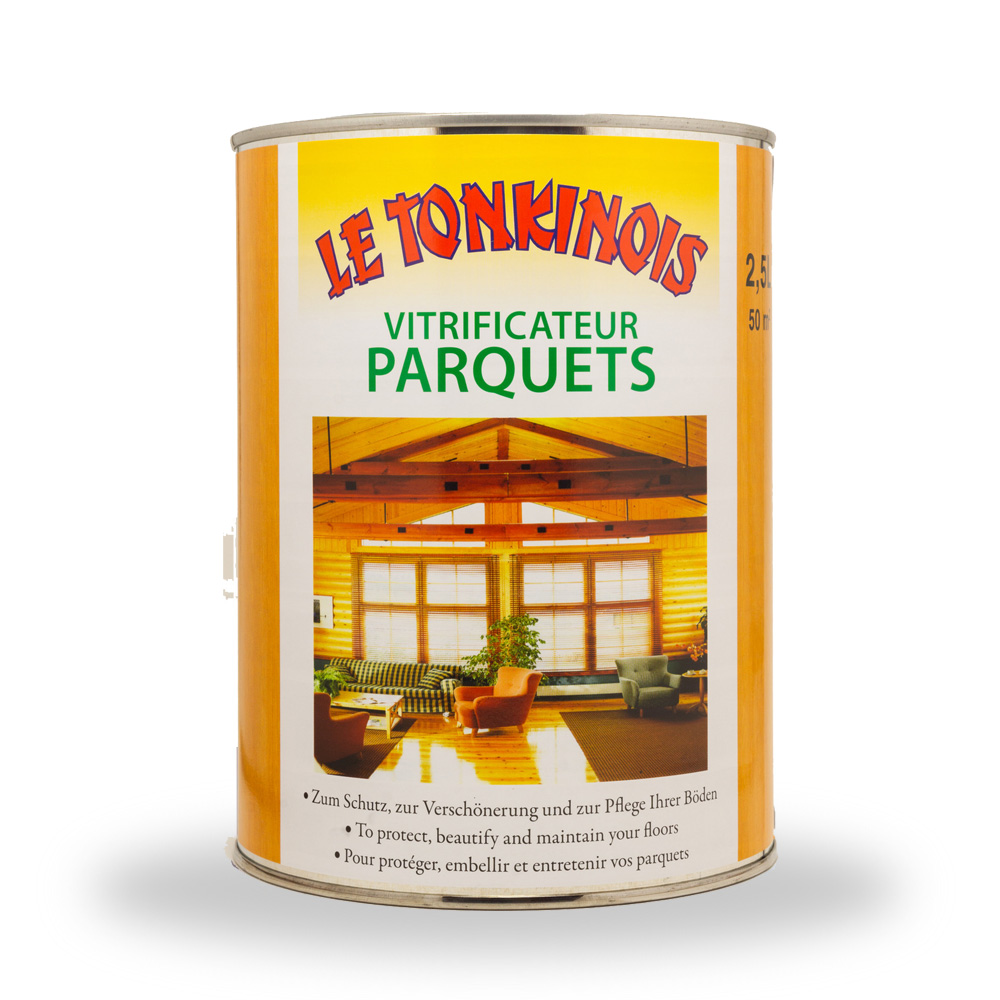 Dose Le Tonkinois Parquets, schlichtes Etikett, speziell für die Behandlung von Parkettböden.